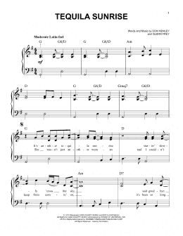 page one of Tequila Sunrise (Easy Piano)