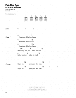 page one of Pale Blue Eyes (Guitar Chords/Lyrics)