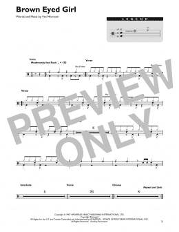 page one of Brown Eyed Girl (Drum Chart)