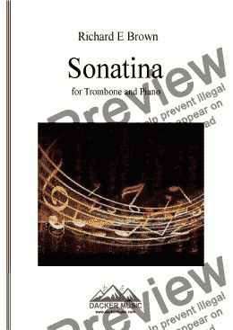 page one of Sonatina for Trombone and Piano