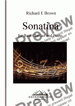 page one of Sonatina for Bass Clarinet and Piano