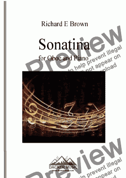 page one of Sonatina for Oboe and Piano