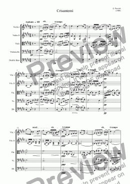 page one of Crisantemi Puccini - For String Quartett - Quintett and String Orchestra