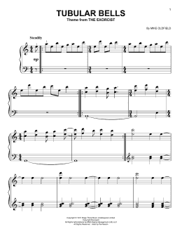 page one of Tubular Bells (from The Excorcist) (Very Easy Piano)