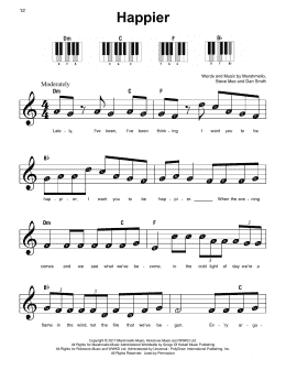 page one of Happier (Super Easy Piano)