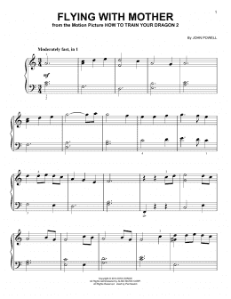 page one of Flying With Mother (from How to Train Your Dragon 2) (Easy Piano)