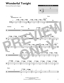 page one of Wonderful Tonight (Drum Chart)