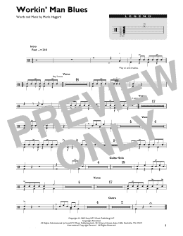 page one of Workin' Man Blues (Drum Chart)