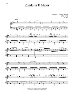 page one of Rondo In D Major, K. 485 (Piano Solo)