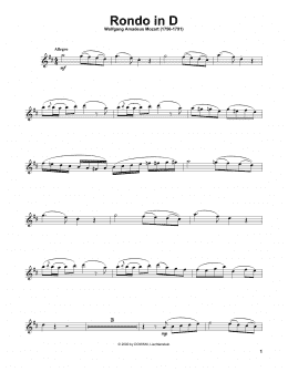 page one of Rondo In D Major, K. 485 (Violin Solo)