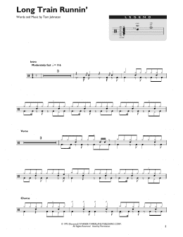 page one of Long Train Runnin' (Drum Chart)