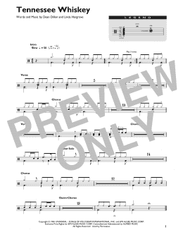 page one of Tennessee Whiskey (Drum Chart)