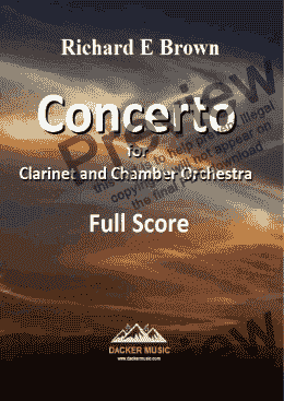 page one of Concerto for Clarinet  and Chamber Orchestra - Full Score