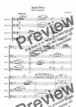 page one of Après Vous - Bassoon Quartet