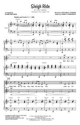 page one of Sleigh Ride (arr. Mark Brymer) (2-Part Choir)