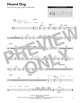 page one of Hound Dog (Drum Chart)