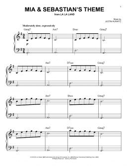 page one of Mia & Sebastian's Theme (from La La Land) (Very Easy Piano)