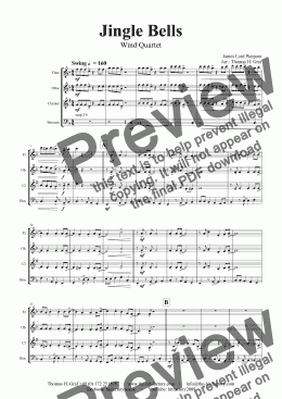 page one of Jingle Bells - Wind Quartet