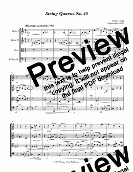 page one of String Quartet No 40 - Score and parts