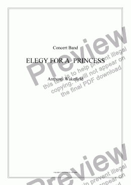 page one of Elegy For A Princess