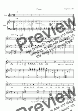 page one of Faun (voice and piano)