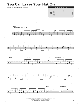 page one of You Can Leave Your Hat On (Drum Chart)