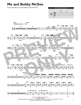 page one of Me And Bobby McGee (Drum Chart)