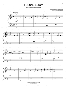 page one of I Love Lucy (Big Note Piano)