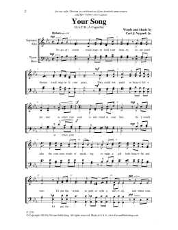 page one of Your Song (SATB Choir)