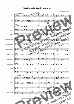 page one of Music for the Royal Fireworks