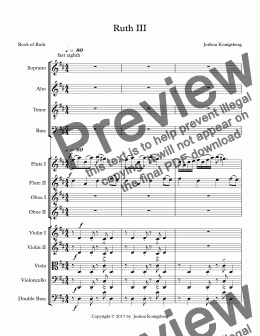 page one of Ruth a cantata for mixed chorus & orch III