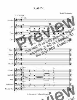 page one of Ruth a cantata for mixed chorus & orch IV