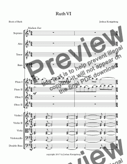 page one of Ruth a cantata for mixed chorus & orch VI