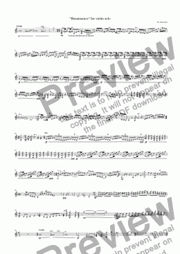 page one of "Renaissance" for violin solo