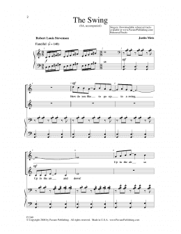 page one of The Swing (2-Part Choir)