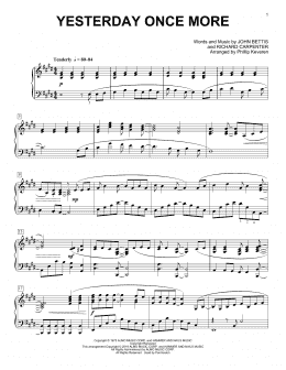 page one of Yesterday Once More (arr. Phillip Keveren) (Piano Solo)