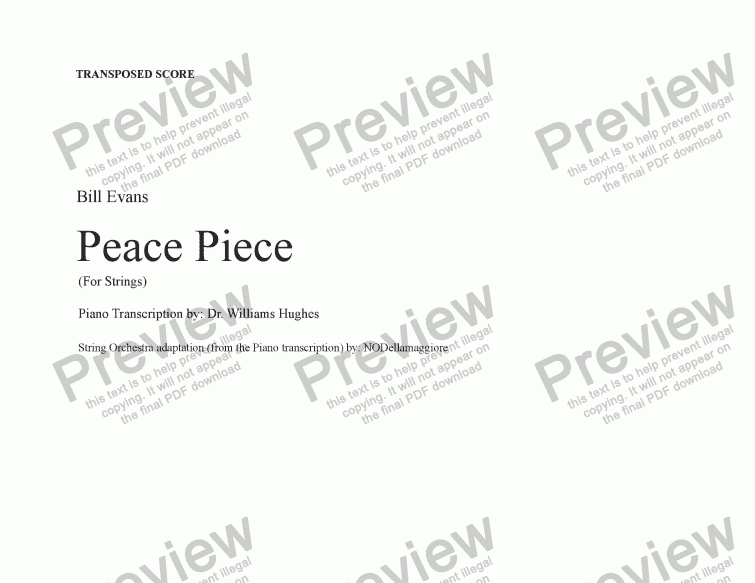 Peace Piece Transp Score Download Sheet Music Pdf File