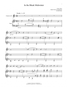 page one of In The Bleak Midwinter (Clarinet and Piano)