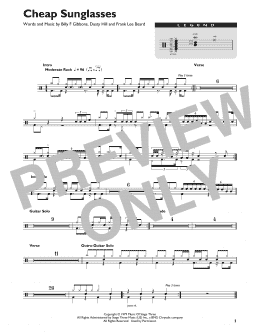 page one of Cheap Sunglasses (Drum Chart)