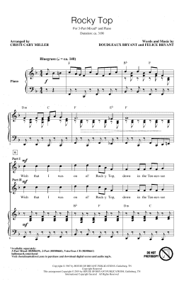 page one of Rocky Top (arr. Cristi Cary Miller) (3-Part Mixed Choir)