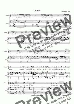 page one of United (voice and piano)