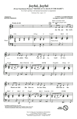 page one of Joyful, Joyful (from Sister Act 2) (arr. Roger Emerson) (2-Part Choir)