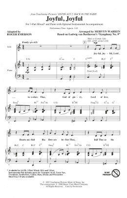 page one of Joyful, Joyful (from Sister Act 2) (arr. Roger Emerson) (3-Part Mixed Choir)