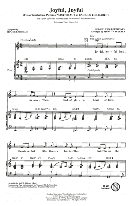 page one of Joyful, Joyful (from Sister Act 2) (arr. Roger Emerson) (SSA Choir)