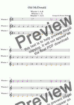 page one of Old McDonald for 8 Notes Diatonic Boomwhackers