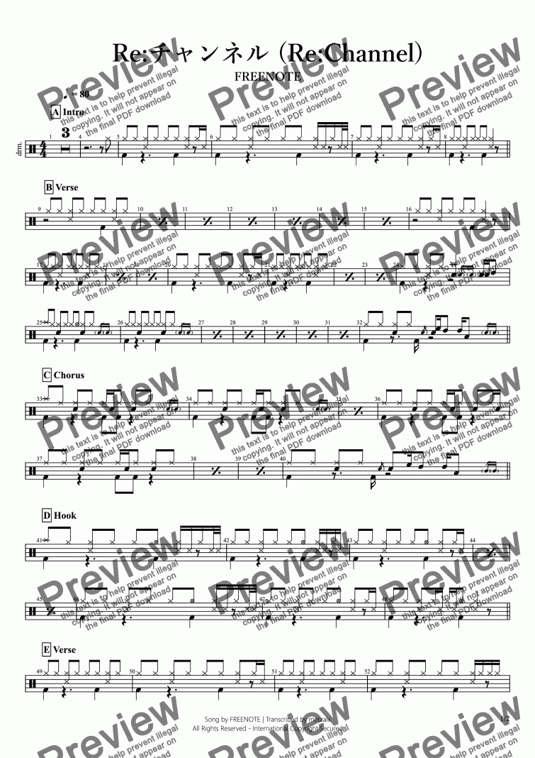 drums transcriptions pdf