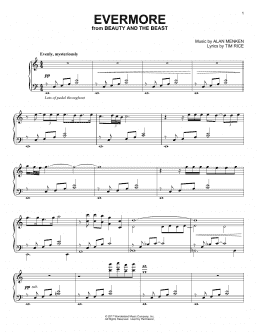 page one of Evermore (from Beauty and The Beast) (Piano Solo)