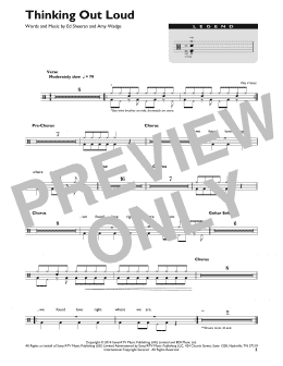 page one of Thinking Out Loud (Drum Chart)