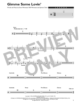 page one of Gimme Some Lovin' (Drum Chart)