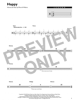 page one of Happy (Drum Chart)